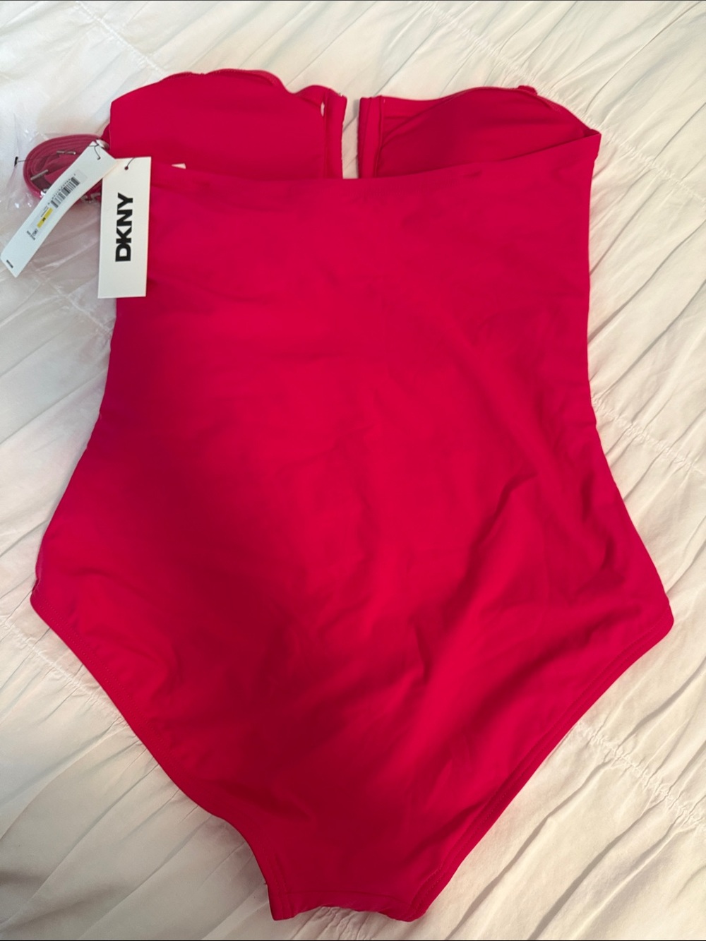 DKNY Bright Fuchsia Strapless One-Piece Swimsuit - Picture 2 of 3